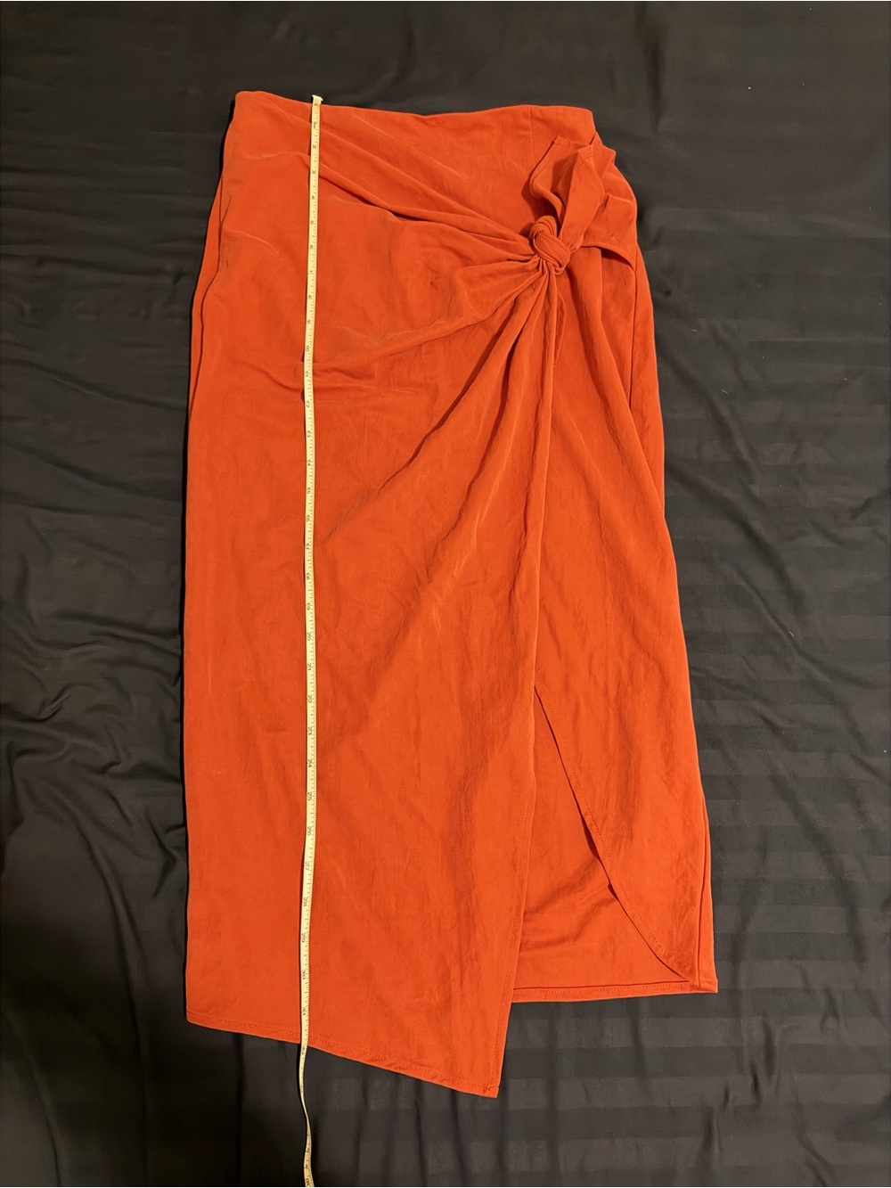 Red Knot Front Midi Skirt